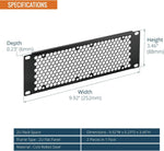 Tecmojo Vented 2U Blank Rack Mount Panel, Steel Patch Panel Filler for 10" Width Server Rack, Network Cabinet, Data Center, Home Labs, Black (2 Pack)