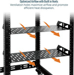 Tecmojo 1U Rack Shelf,19 inch Rack Shelf 8 inch Depth, Rack Mount Shelf, Server Rack Shelf and Network shelf with Anti-Slip Stops, 55lbs(25KG) Capacity of Vented 1U Shelf,No Lip(2 Pack)