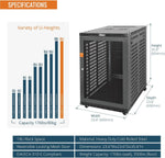 Tecmojo 12U 600mm Depth Wall Mount Server Cabinet, IT Network Rack Enclosure Lockable Door and Side Panels Black, Glass Door, for 19” IT Equipment, A/V Devices
