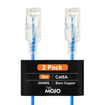 Tecmojo Ultra Slim 12 Pack,0.5M CAT6A Ethernet Patch Cable,UTP 10 Gigabit LAN Network Cable,30AWG LSZH RJ45 Patch Cord,Blue