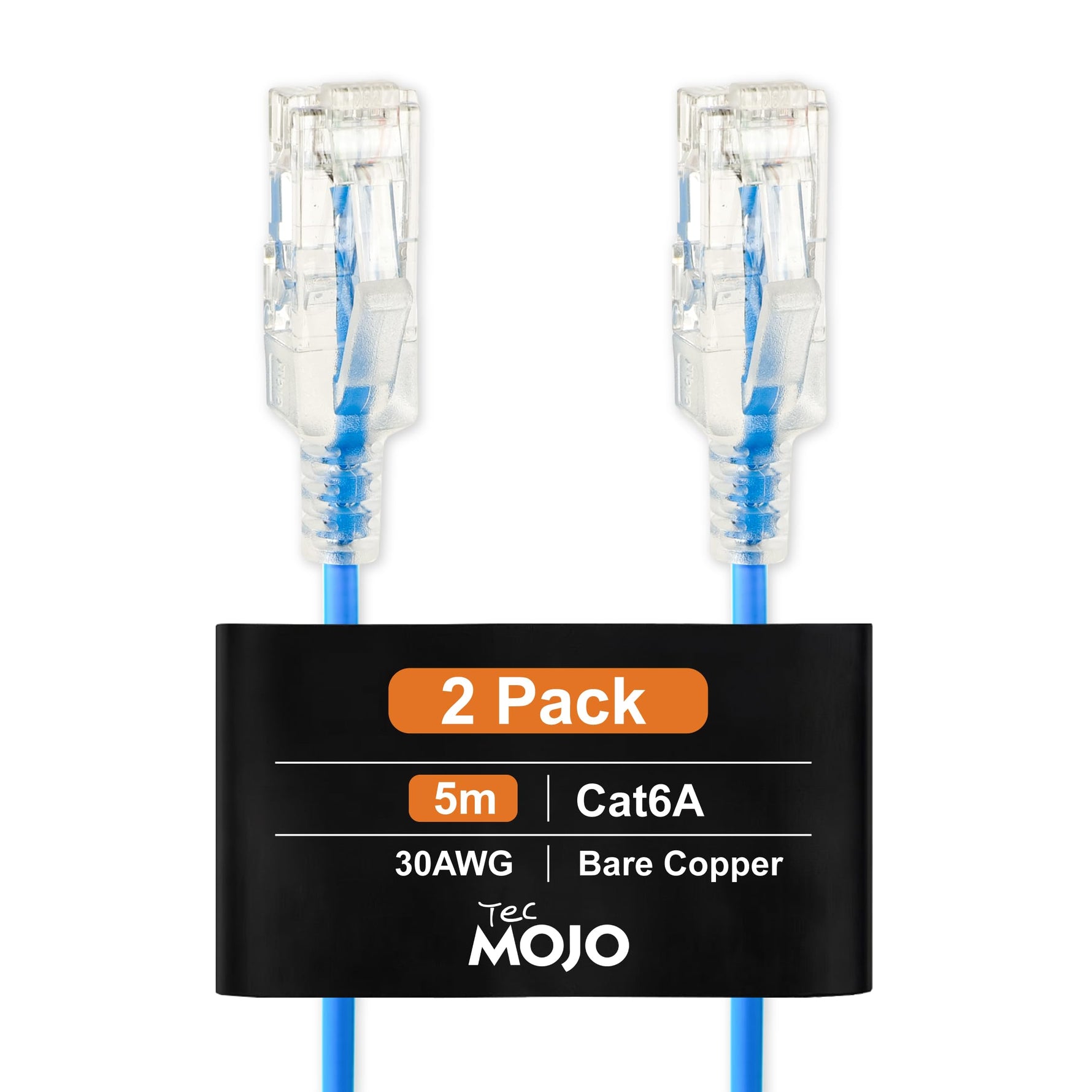 Tecmojo Ultra Slim 12 Pack,0.5M CAT6A Ethernet Patch Cable,UTP 10 Gigabit LAN Network Cable,30AWG LSZH RJ45 Patch Cord,Blue