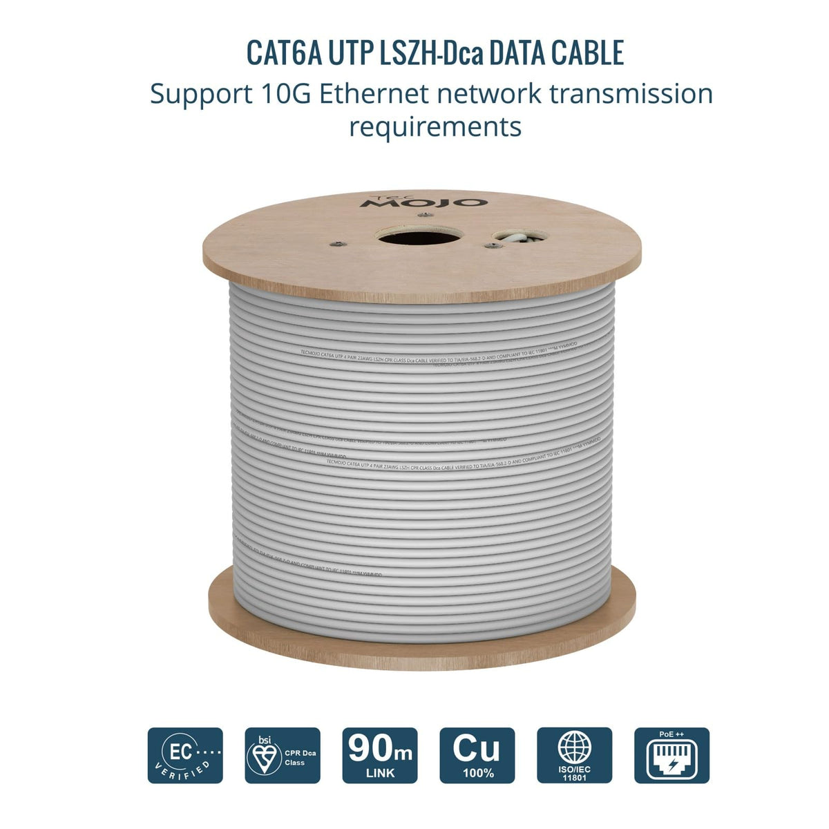 Tecmojo CAT8 S/FTP 20M, 40Gigabit LAN Ethernet Network Bulk Cable Pure Copper Conductor 22AWG with 40% Copper Braiding Shielding LSZH Dca, Yellow, with Cable Tool, RJ45 Connectors & Keystone Jacks