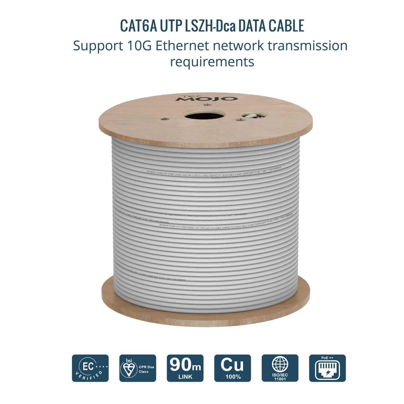 Tecmojo CAT8 S/FTP 20M, 40Gigabit LAN Ethernet Network Bulk Cable Pure Copper Conductor 22AWG with 40% Copper Braiding Shielding LSZH Dca, Yellow, with Cable Tool, RJ45 Connectors & Keystone Jacks
