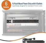 Tecmojo Rack Mount PDU 13A Switched Power distribution Unit, Aluminum Alloy With UK Plug, 2M Cable (3 way 10 inch)