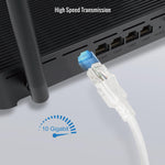 Tecmojo Ethernet Patch Cable 0.5M 6Pack, CAT6A UTP 10 Gigabit LAN Network Cable, Pure Copper LSZH RJ45 Snag-Free Patch Cord, White RAL9003