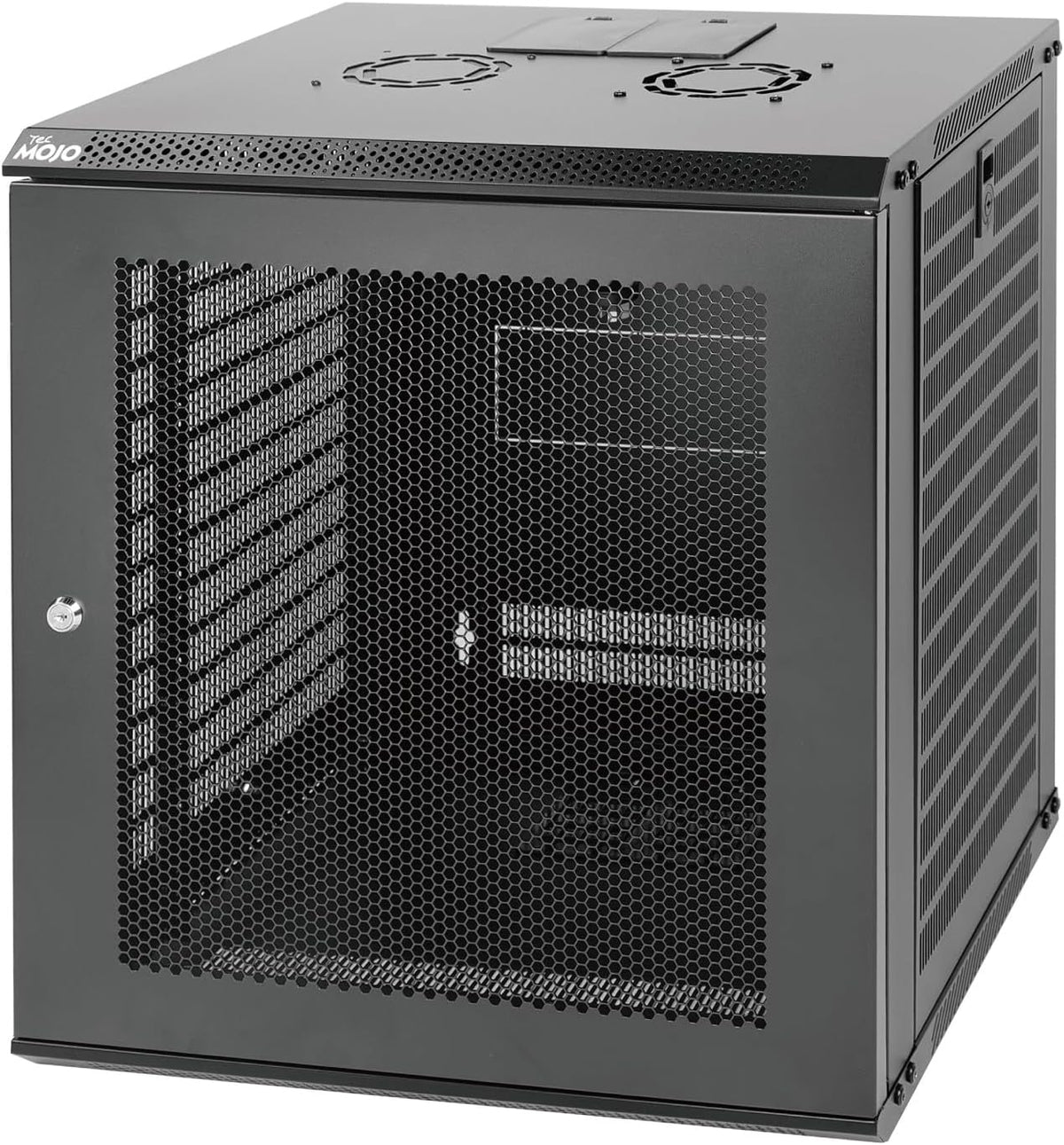 Tecmojo 9RU Wall Mount Network Cabinet, Data Server Rack Enclosure with Lockable Mesh Door and Side Panels, 50 kg /110 lbs Max Loading, 450 mm Deep, for 19 inches IT Equipment, Black