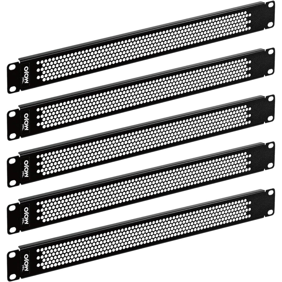 Tecmojo 1U Blank Panel, Vented Server Rack Blank Panel, Rack Mount Plate for 19in Server Network Rack Enclosure/Cabinet, Black(5 Pack)