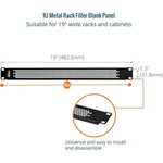 Tecmojo 1U Blank Panel, Vented Server Rack Blank Panel, Rack Mount Plate for 19in Server Network Rack Enclosure/Cabinet, Black(5 Pack)