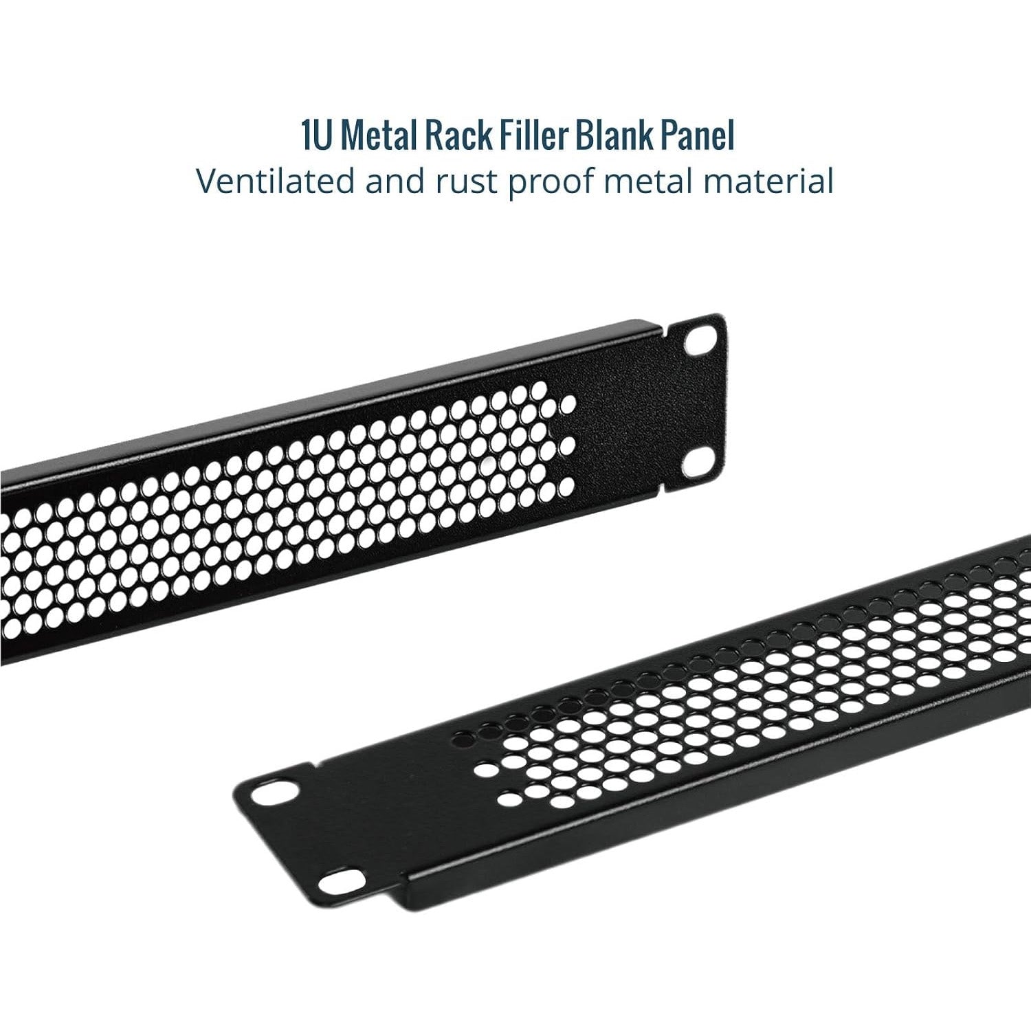 Tecmojo 1U Blank Panel, Vented Server Rack Blank Panel, Rack Mount Plate for 19in Server Network Rack Enclosure/Cabinet, Black(5 Pack)