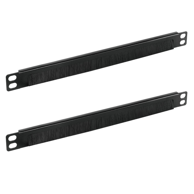 Tecmojo 0.5U Cable Management Brush Panel for 10" Width Server Rack, Rack Mount Cable Organizer for Network Cabinet, Black (2 Pack)