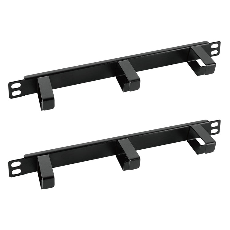 Tecmojo 0.5U Horizontal Cable Manager with 3 D-Rings, Metal Rackmount Cable Organizer for 10" Width Server Rack & Network Cabinet, Black (2 Pack)